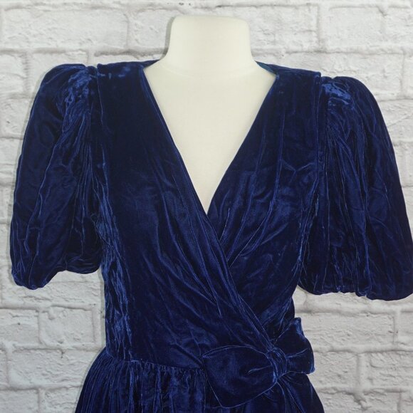 Vintage 80s Crushed Velvet Dress - Picture 3 of 13